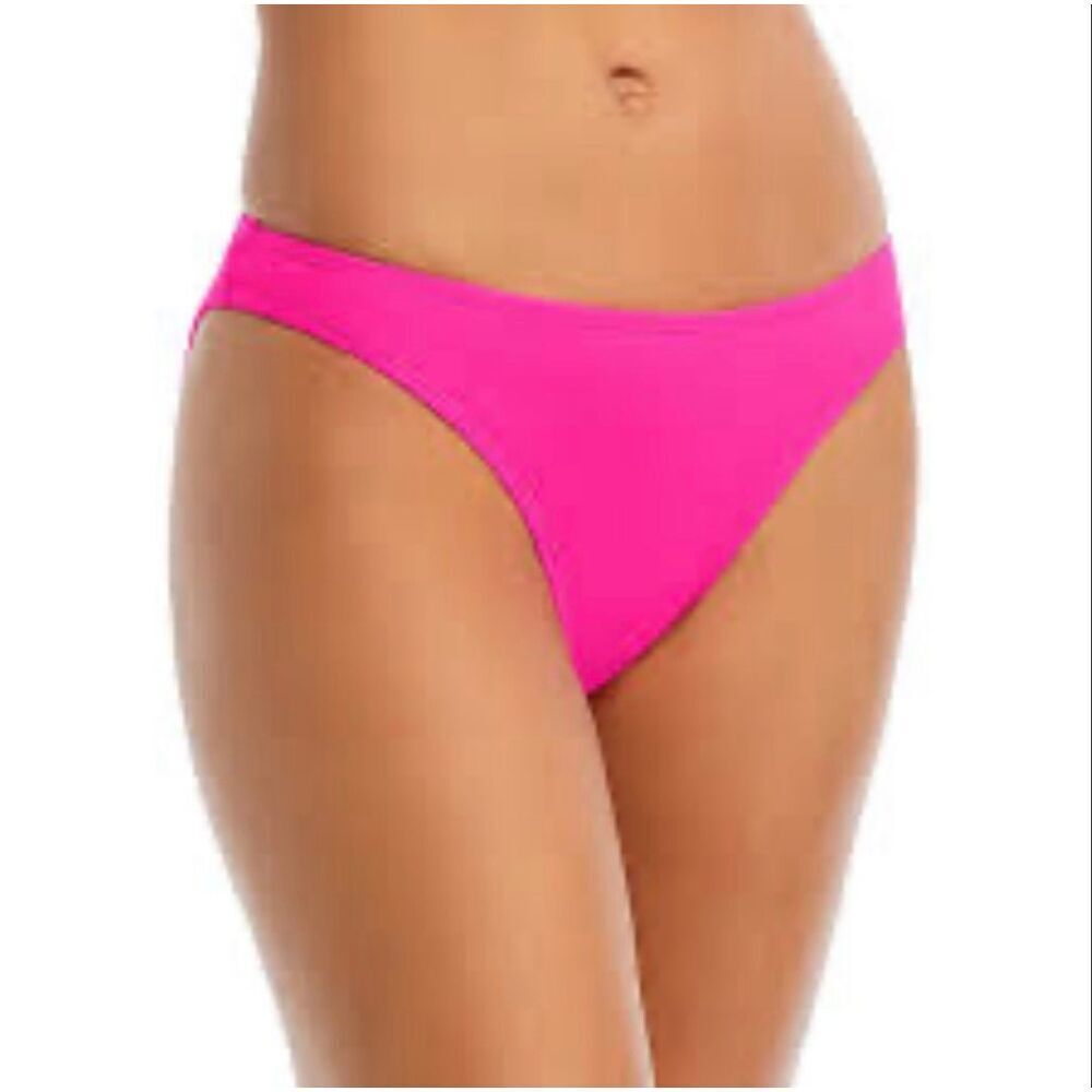 🌸 Wild Fable Low Rise High Leg Cheeky Bright pink Bikini Bottom Size Small